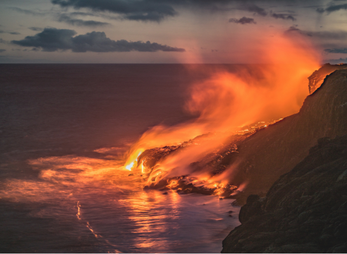 Hawaiian Lava Flow Into The Pacific Ocean 610952672 7326×4889